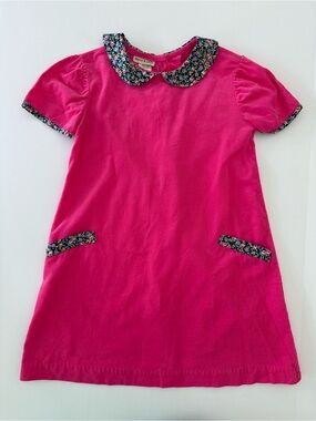 Marco And Lizzy Girls Hot Pink Corduroy A Line Shift Dress Size 7 100% Cotton